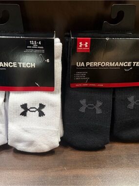 Under Armour Kids Crew Socks - White & Black